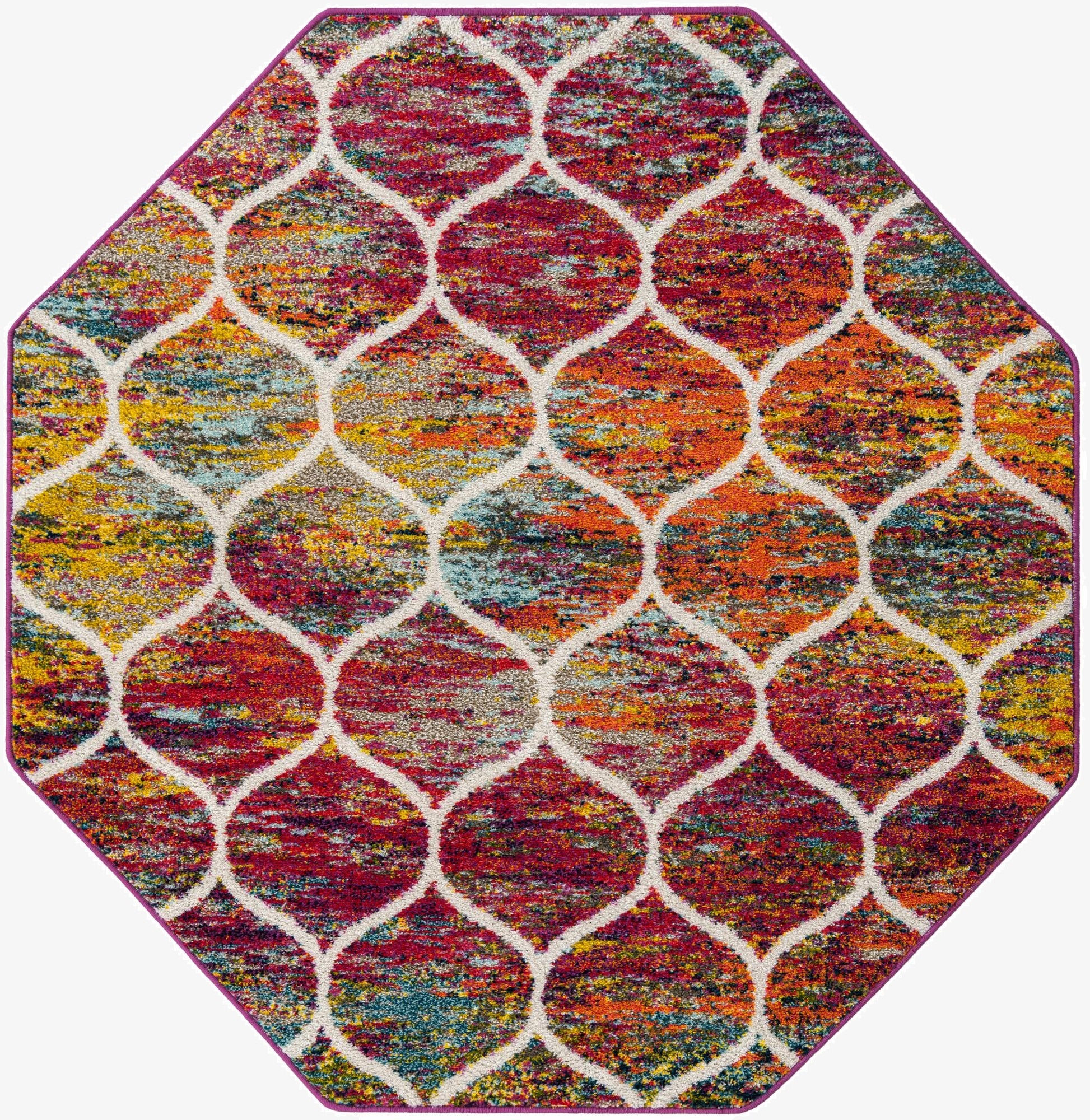  6' x 6' Lattice Frieze Octagon Rug