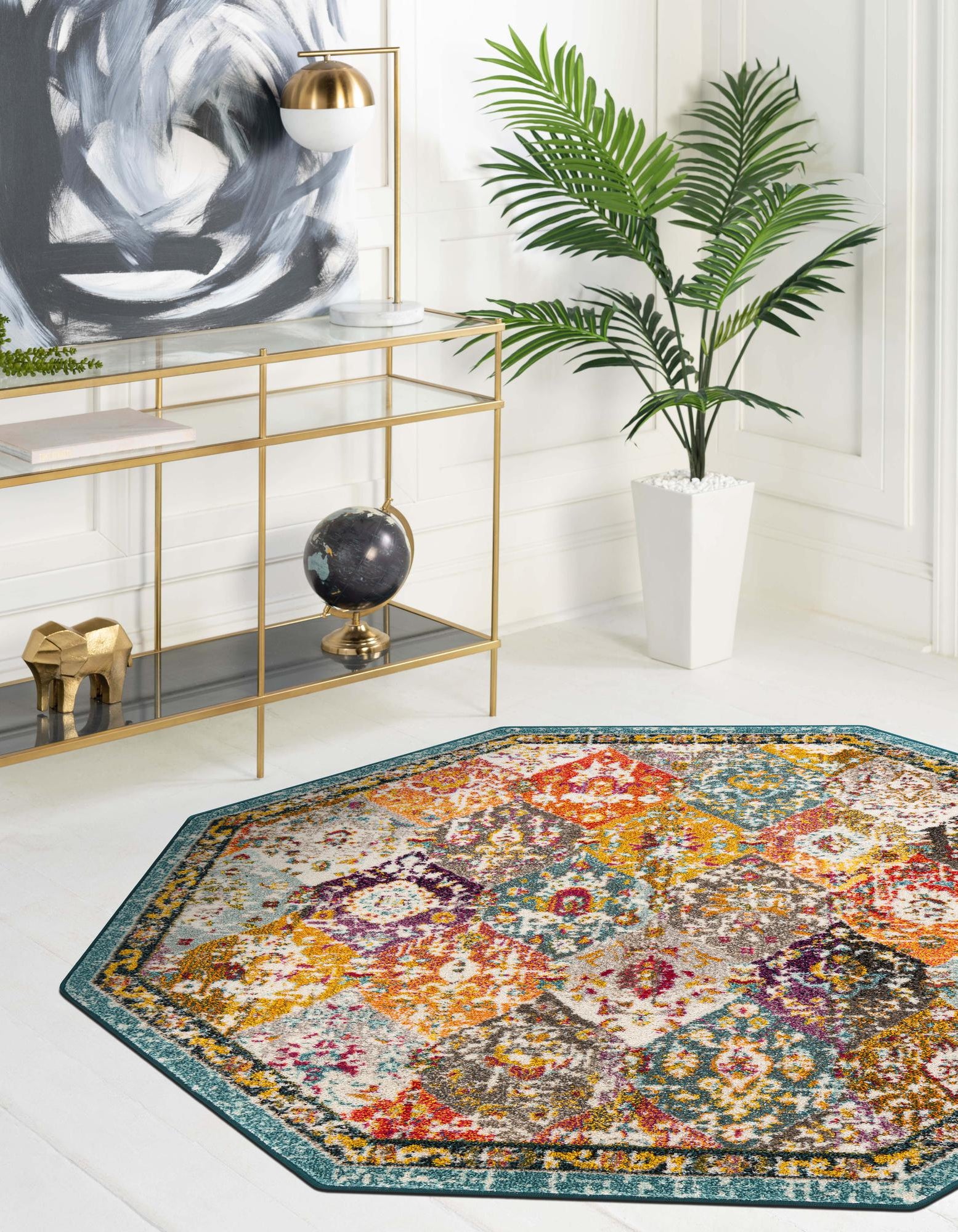 Multicolor 6' x 6' Madeline Octagon Rug | Rugs.com