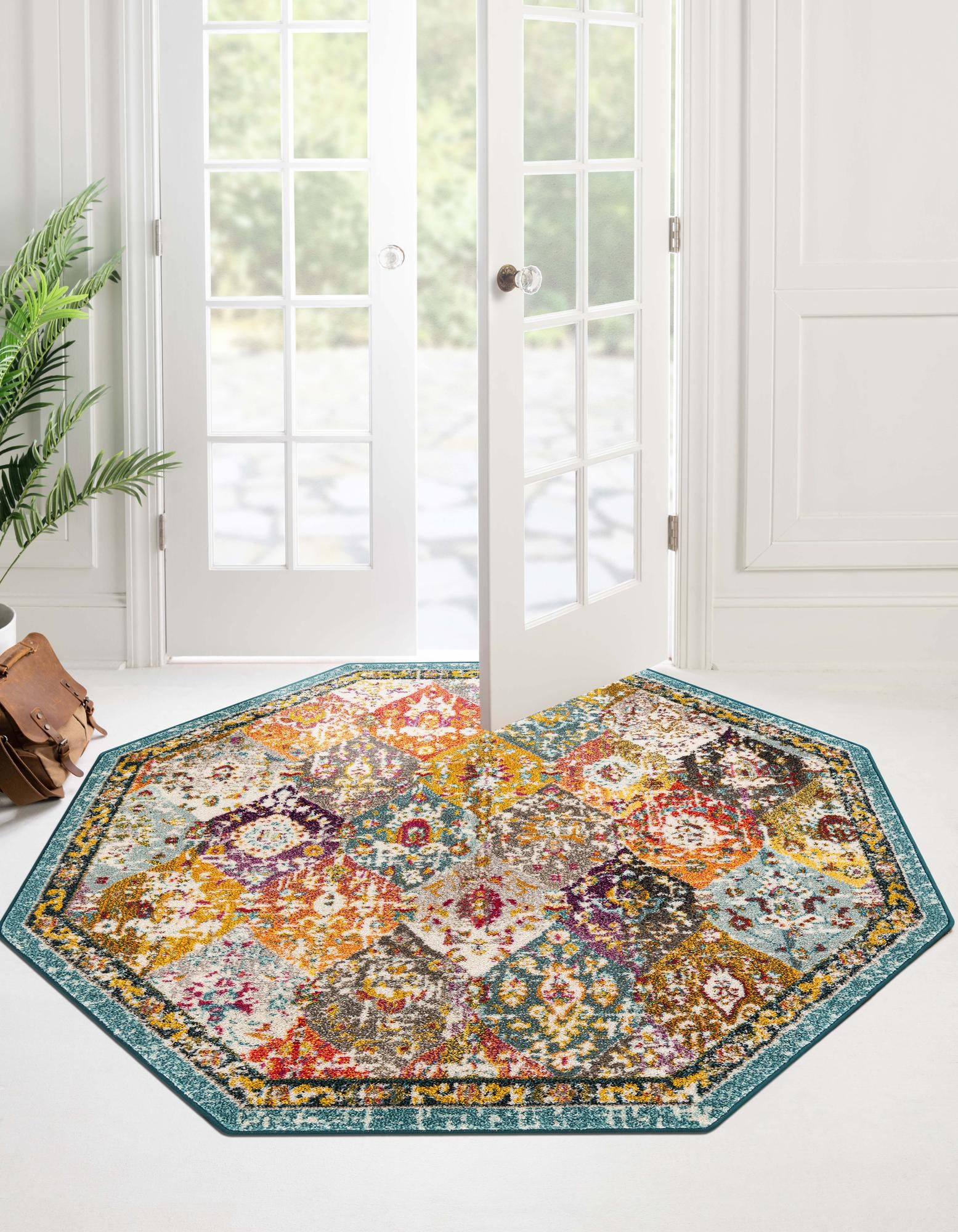 Multicolor 6' x 6' Madeline Octagon Rug | Rugs.com
