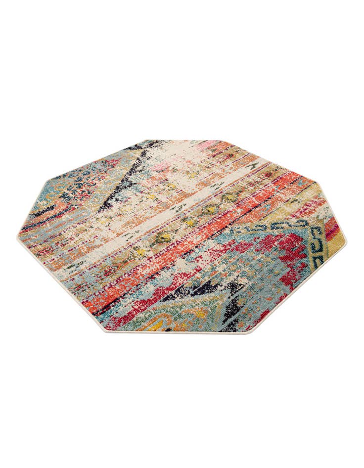 Detail image of  5' x 5'  Washable Mesa Octagon Rug