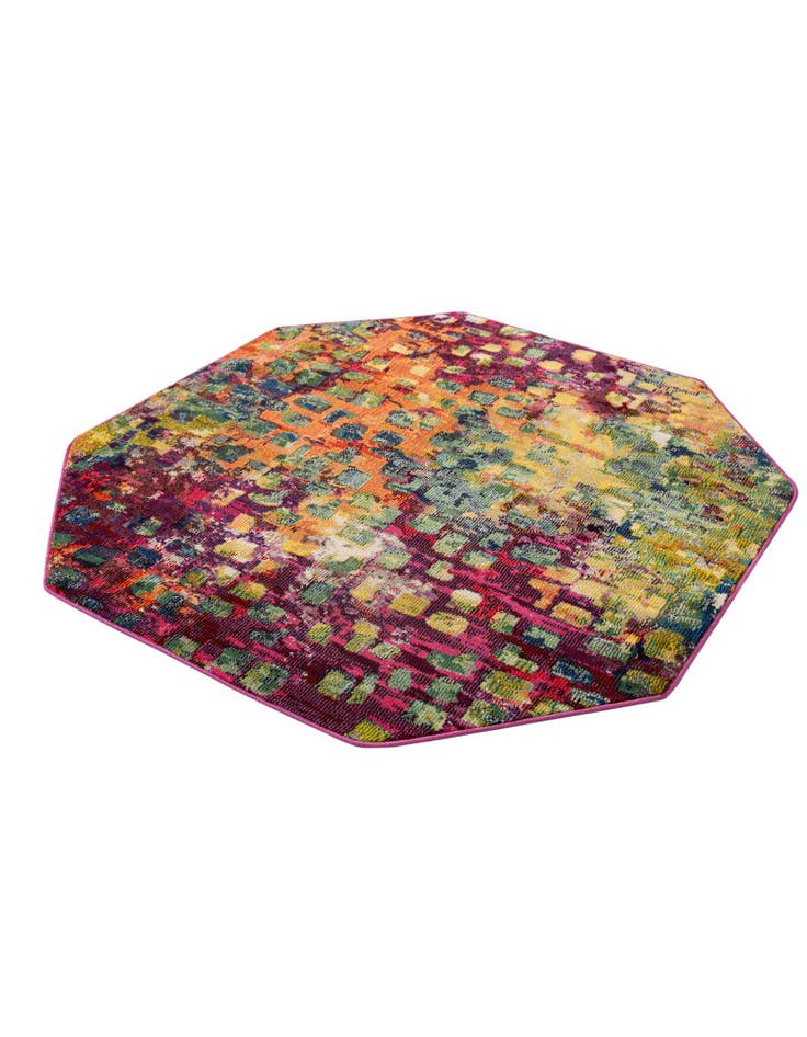 Detail image of  5' x 5'  Washable Sevilla Octagon Rug