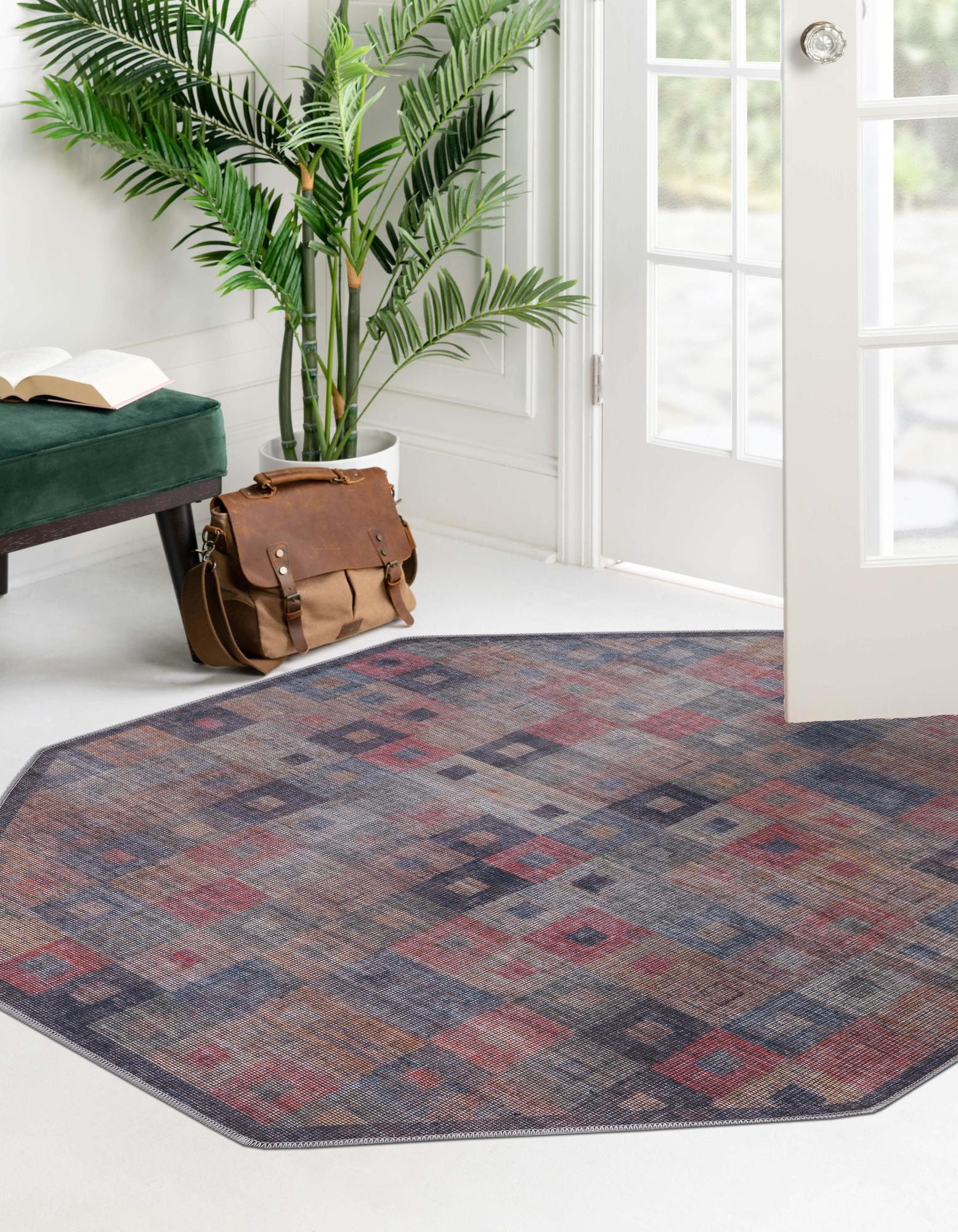 Multicolor 7' 10 x 7' 10 Washable Sisu Octagon Rug | Rugs.com