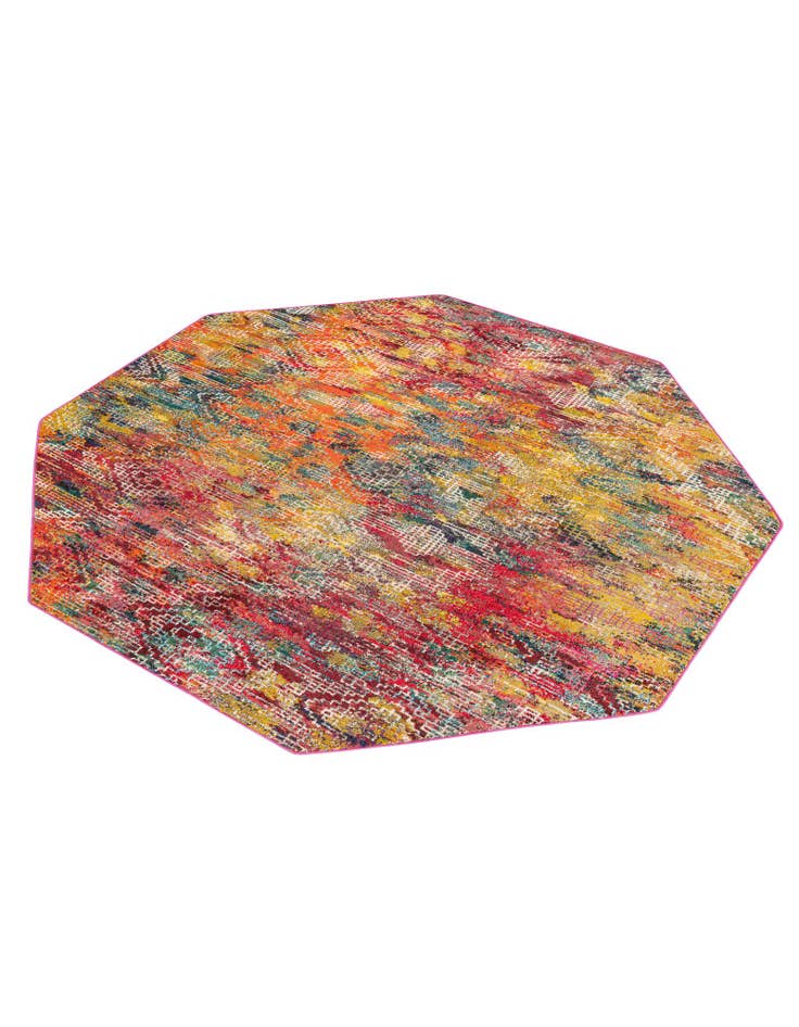 Detail image of  7' 10 x 7' 10  Washable Vivid Octagon Rug