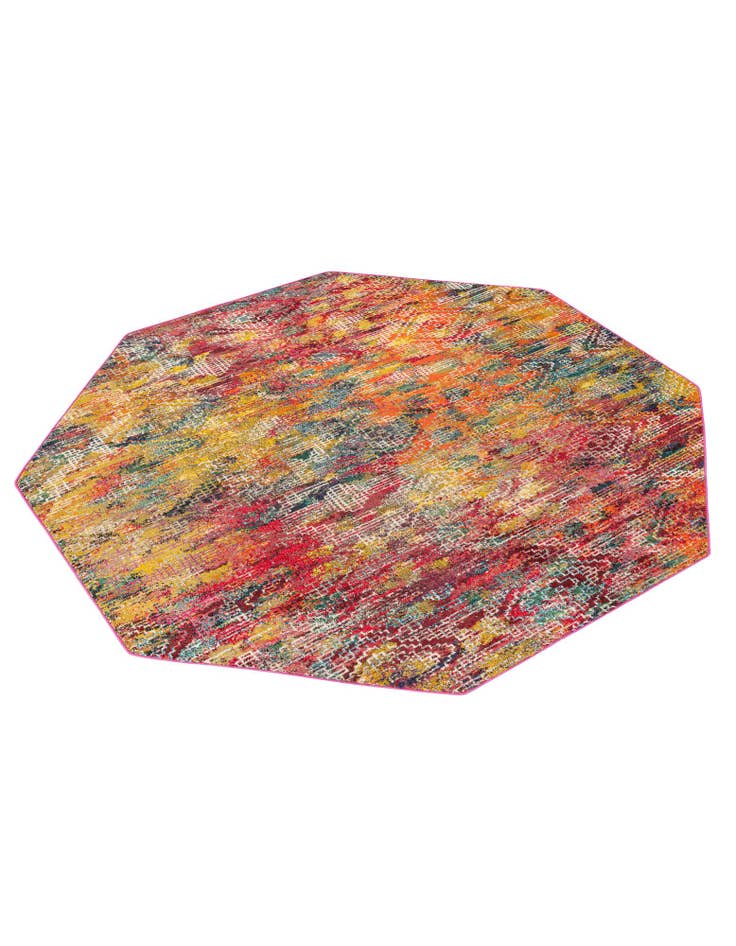 Detail image of  7' 10 x 7' 10  Washable Vivid Octagon Rug