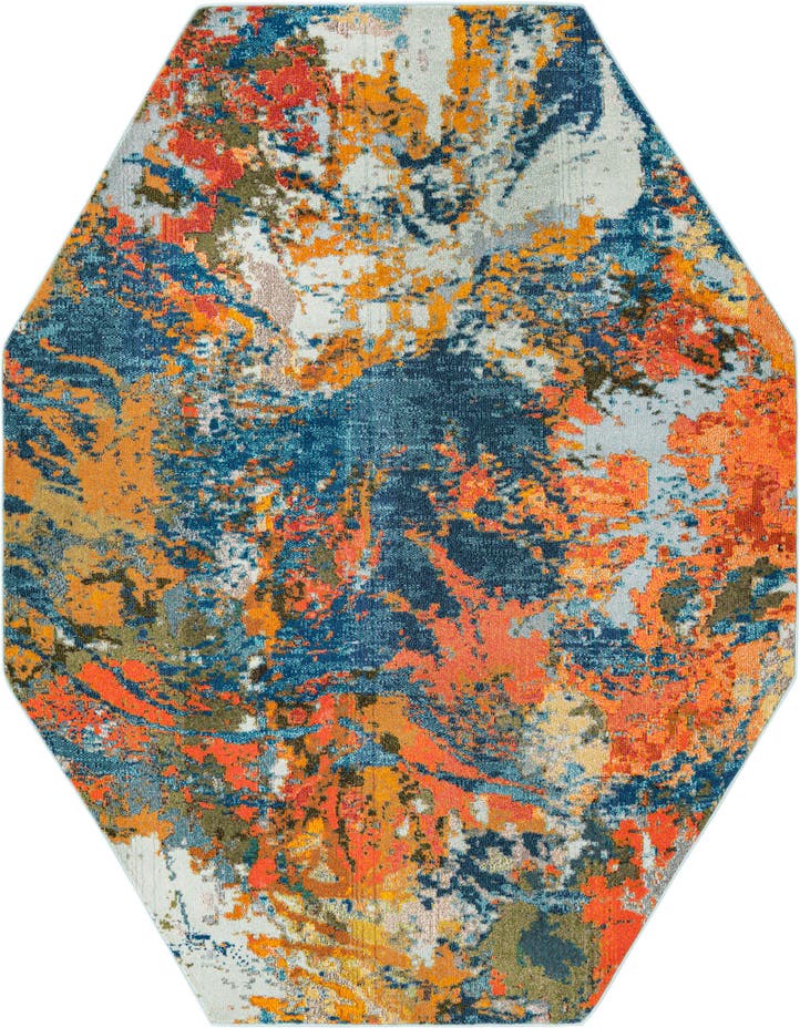  7' 10 x 7' 10  Washable Vivid Octagon Rug