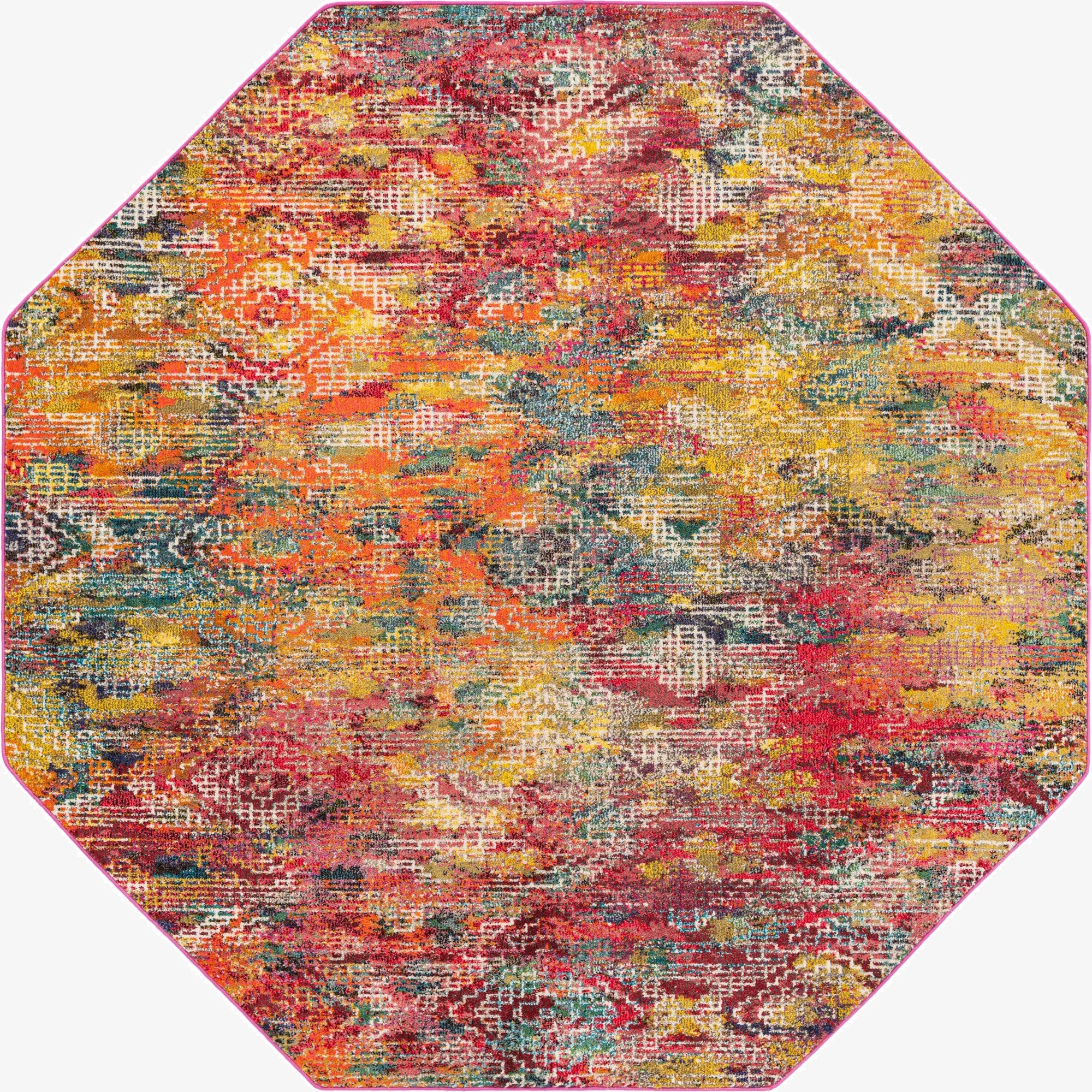  7' 10 x 7' 10  Washable Vivid Octagon Rug