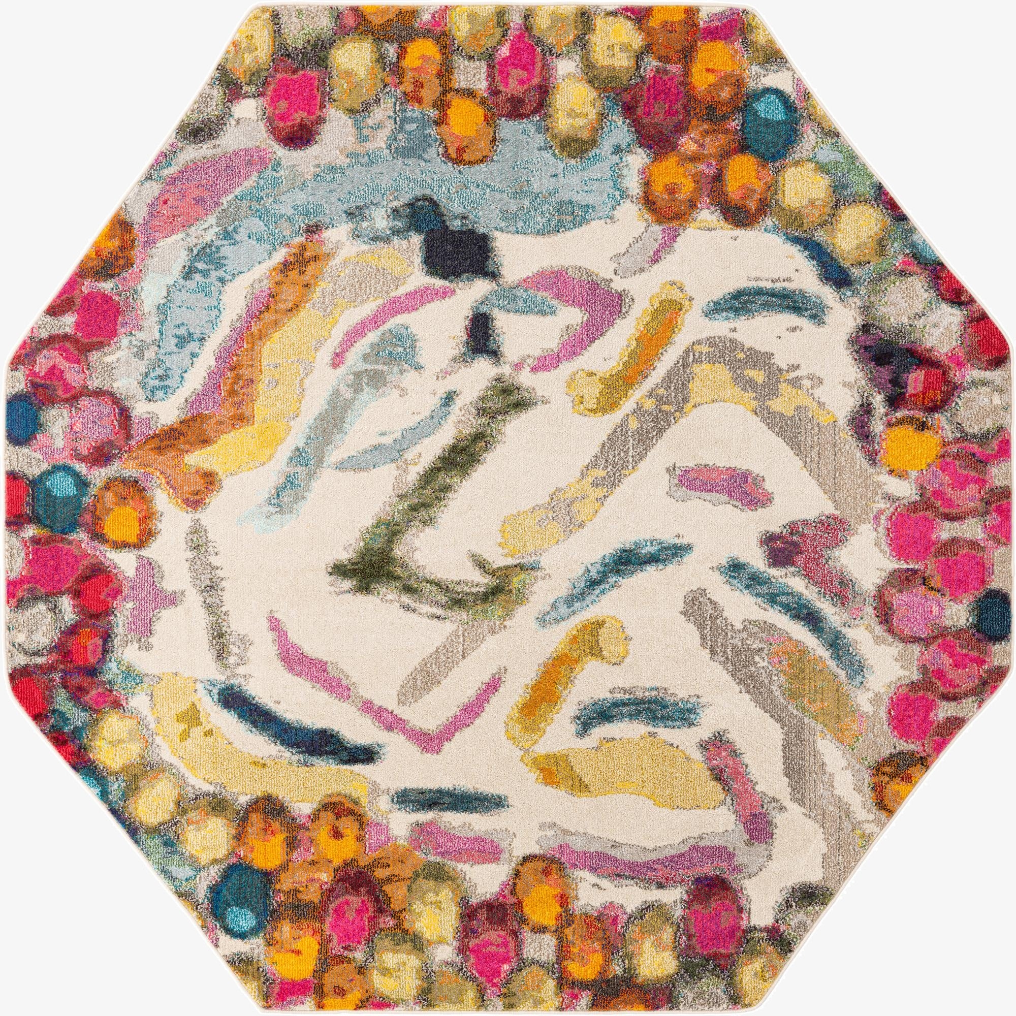  7' 10 x 7' 10  Washable Vivid Octagon Rug