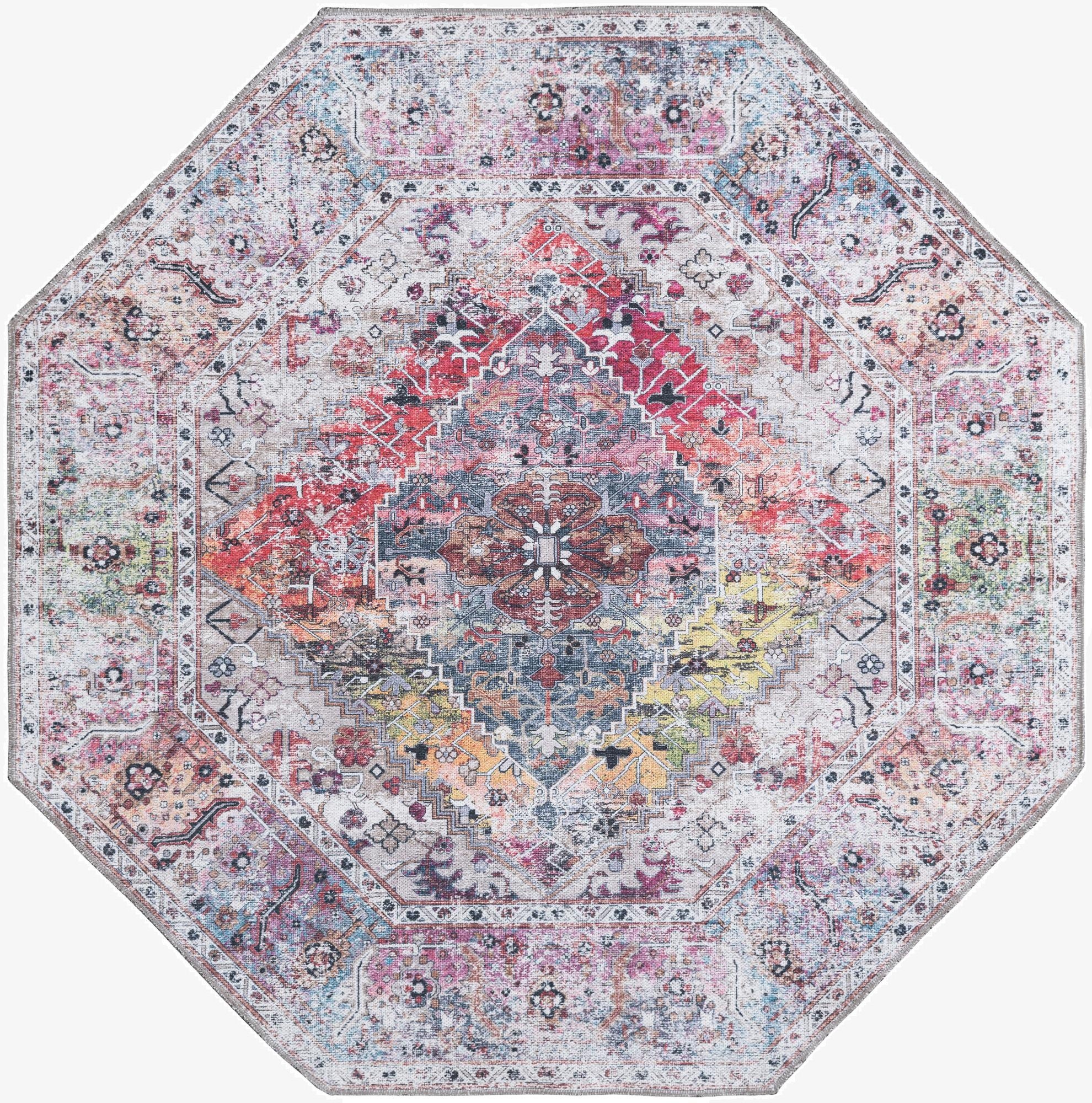  5' x 5'  Washable Yara Octagon Rug