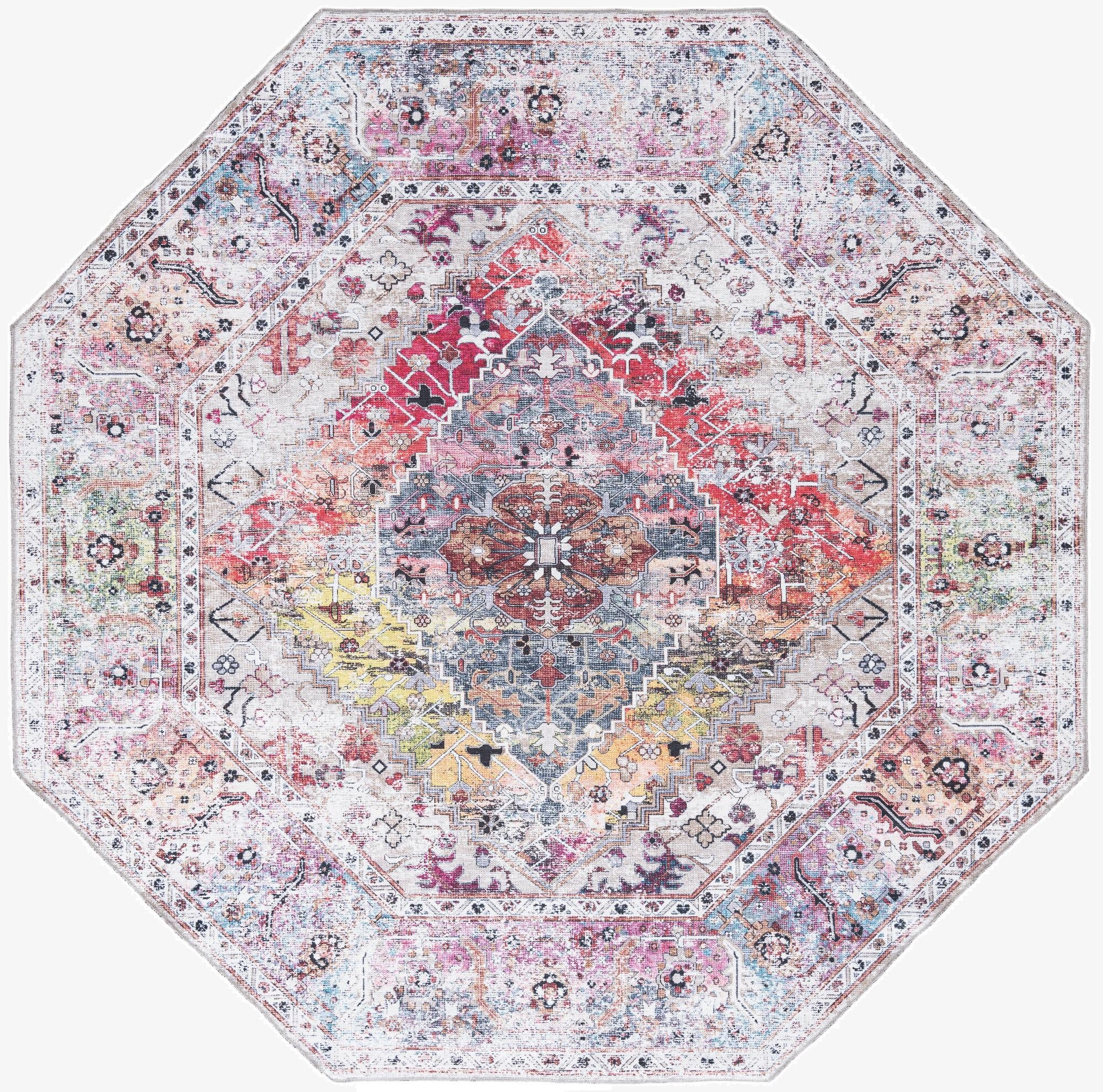  7' 10 x 7' 10  Washable Yara Octagon Rug