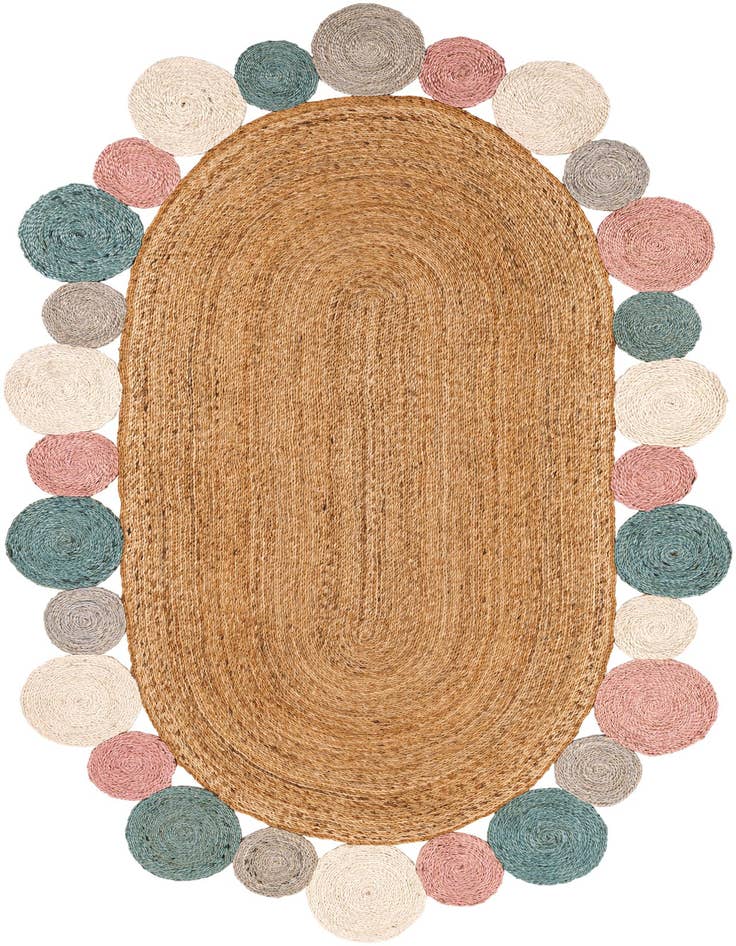 Detail image of  5' 1 x 8' Braided Jute Oval Rug
