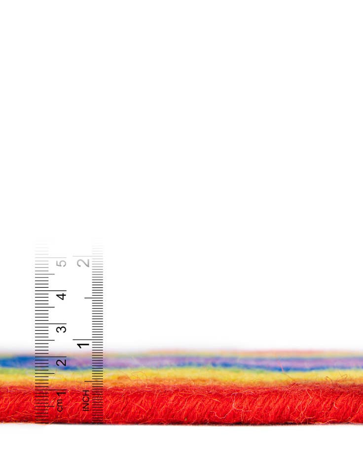 Detail image of  3' 1 x 5' 1  Hand Hand Braided Rainbow Wool Oval Rug