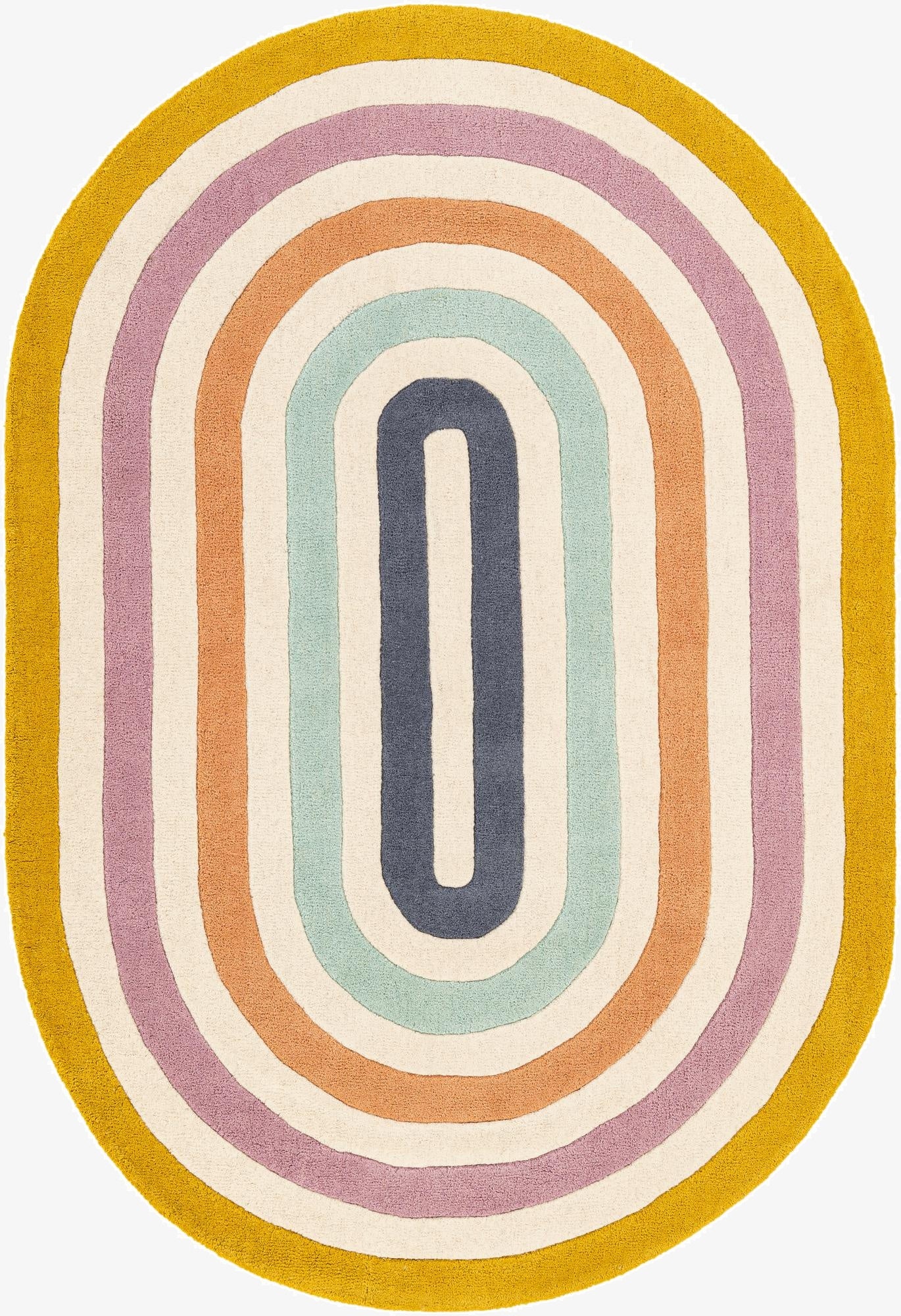  4' 1 x 6' 1 Hand Tufted Wool Oval Rug