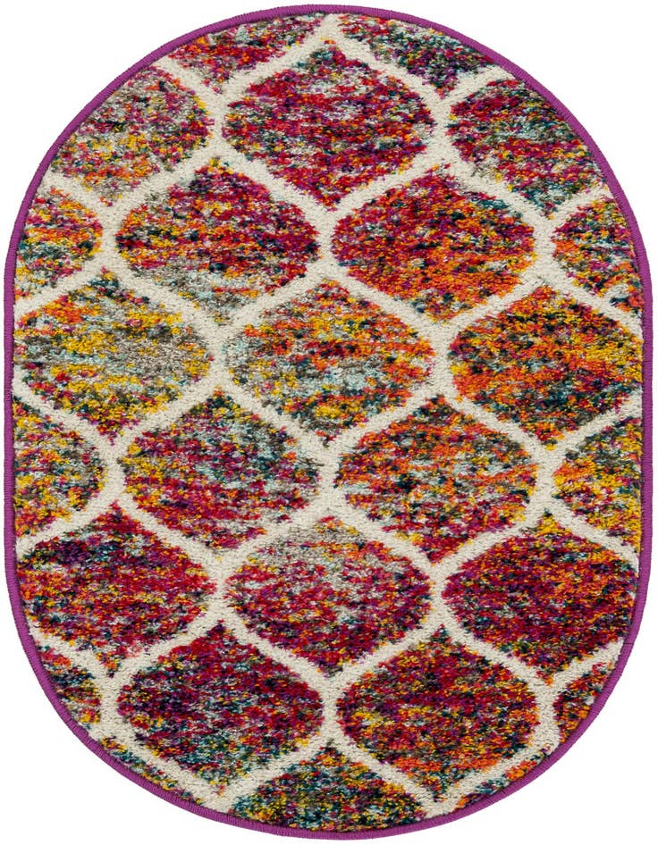 Detail image of  2' x 3' Lattice Frieze Oval Rug