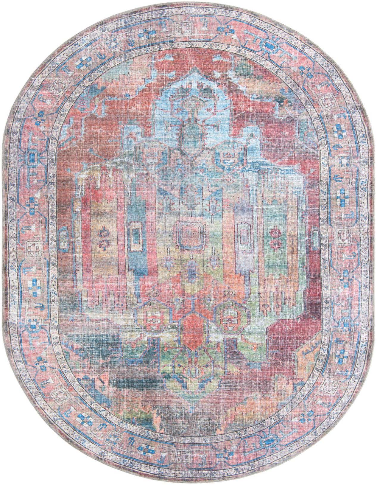 Primary image  5' 3 x 8'  Washable Maahru Oval Rug