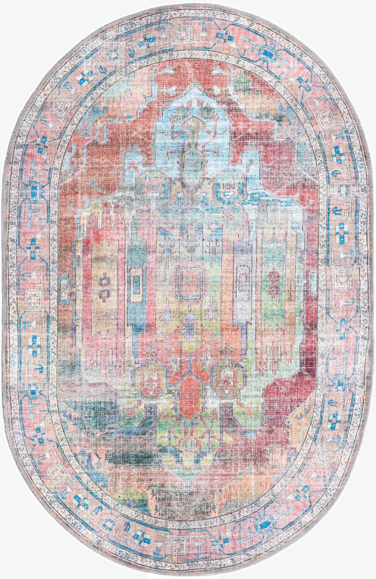  4' x 6'  Washable Maahru Oval Rug