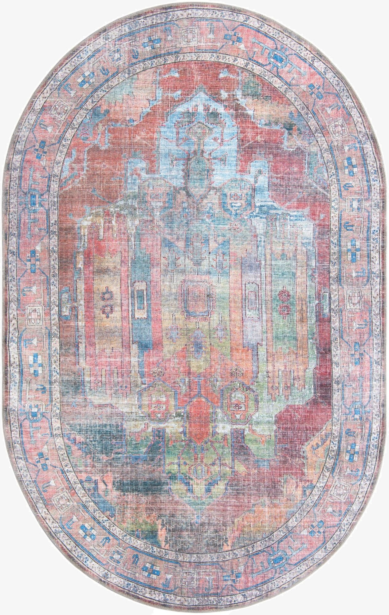  5' 3 x 8'  Washable Maahru Oval Rug