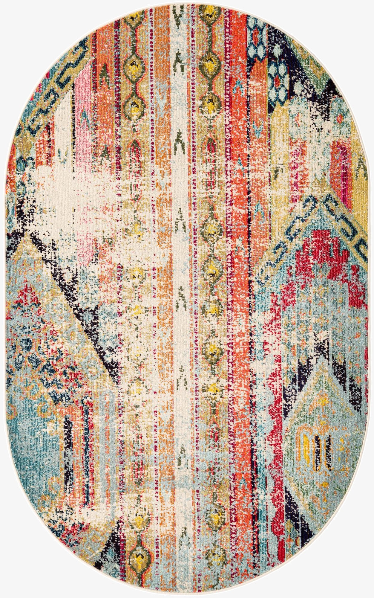  5' x 8'  Washable Mesa Oval Rug