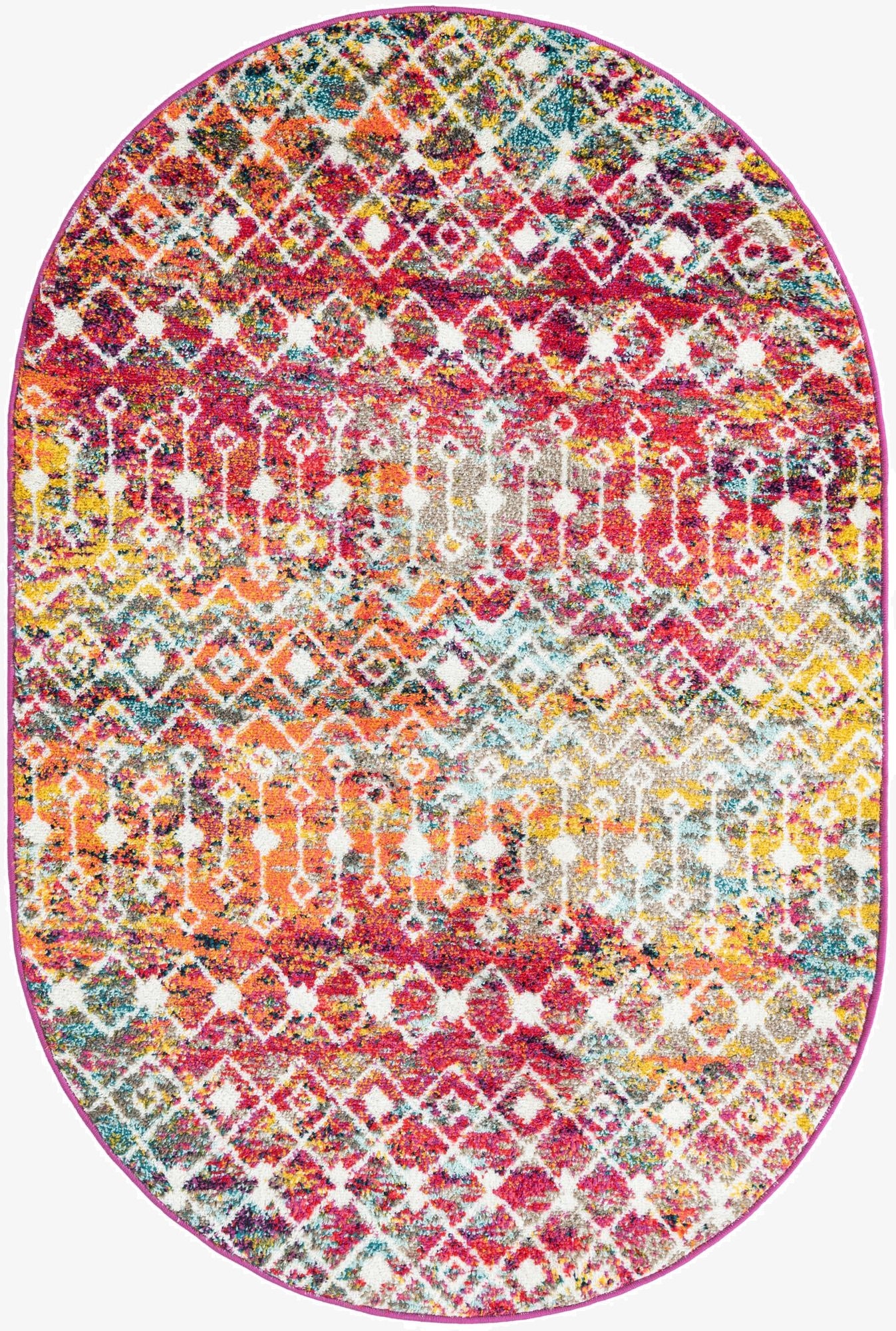  4' x 6' Moroccan Trellis Oval Rug