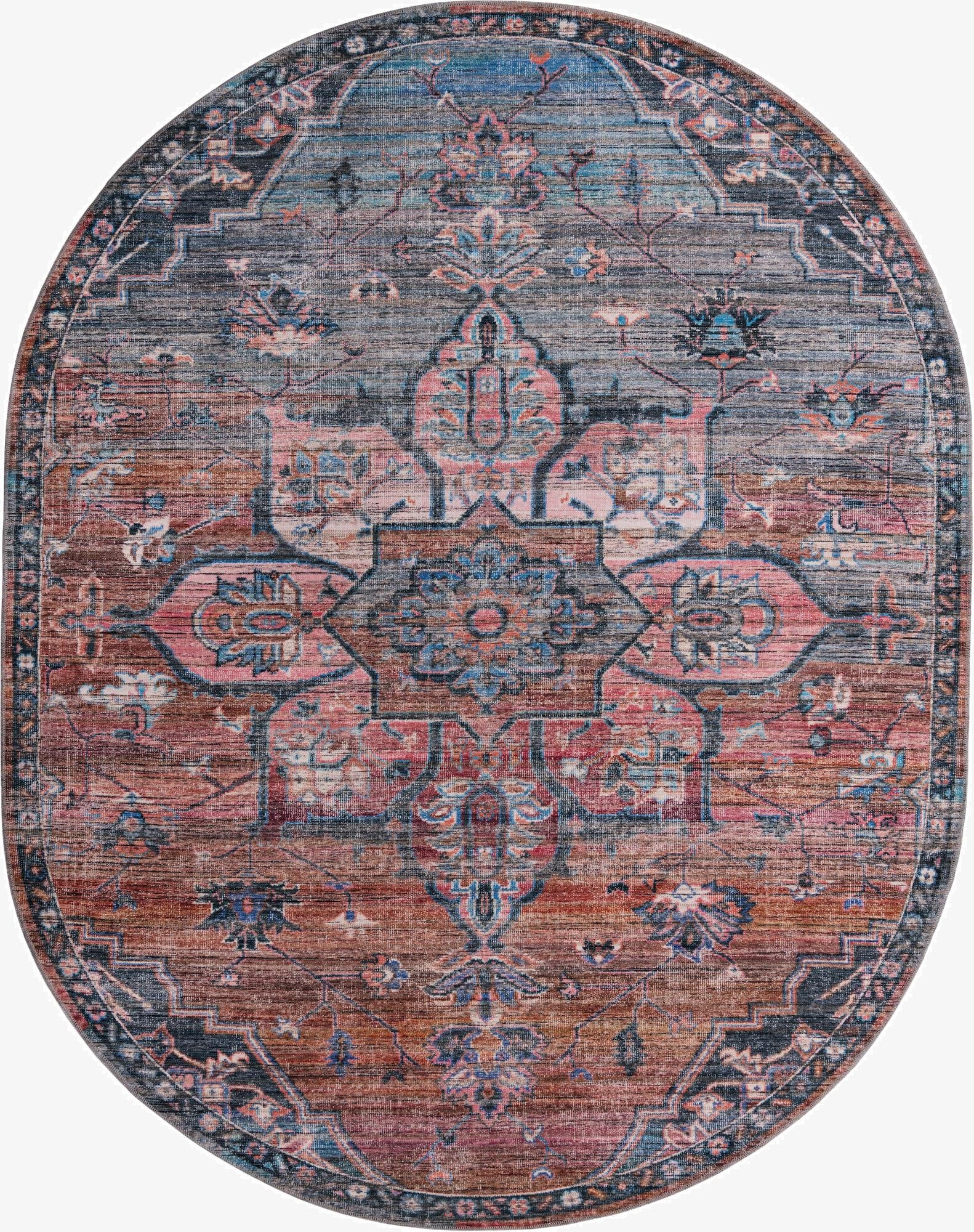 7' 10 x 10'  Washable Nostalgia Oval Rug