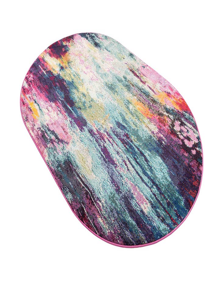 Detail image of  5' 3 x 8'  Washable Theia Oval Rug