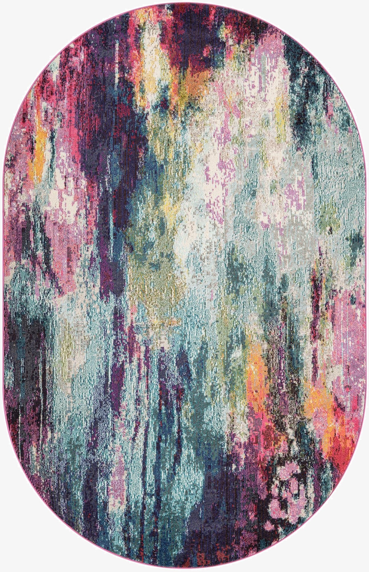  5' 3 x 8'  Washable Theia Oval Rug