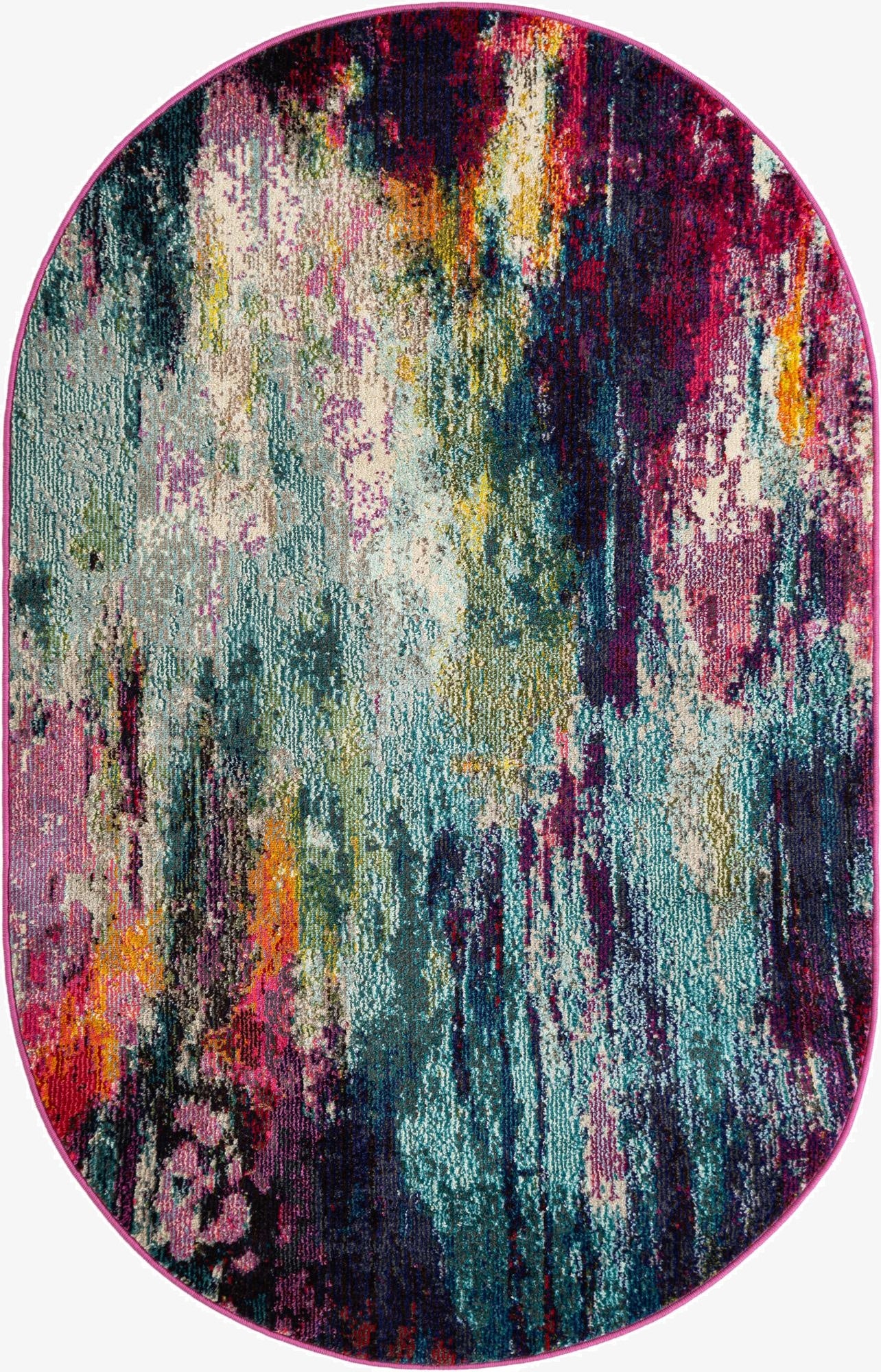  4' 1 x 6' 1  Washable Theia Oval Rug