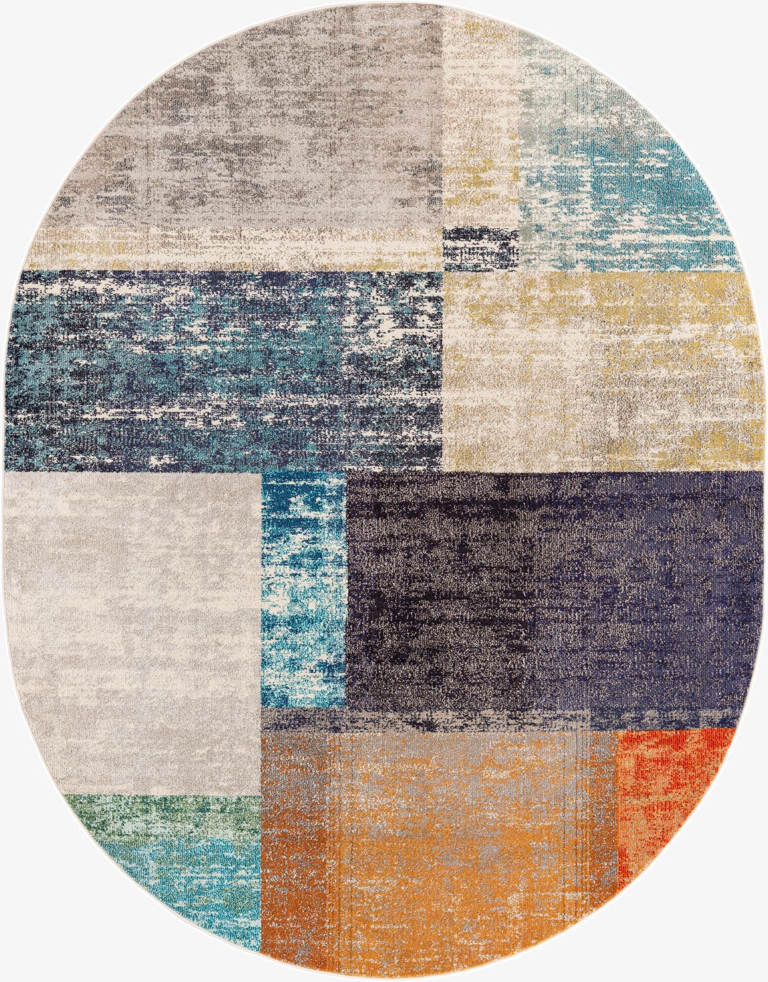  7' 10 x 10'  Washable Vivid Oval Rug