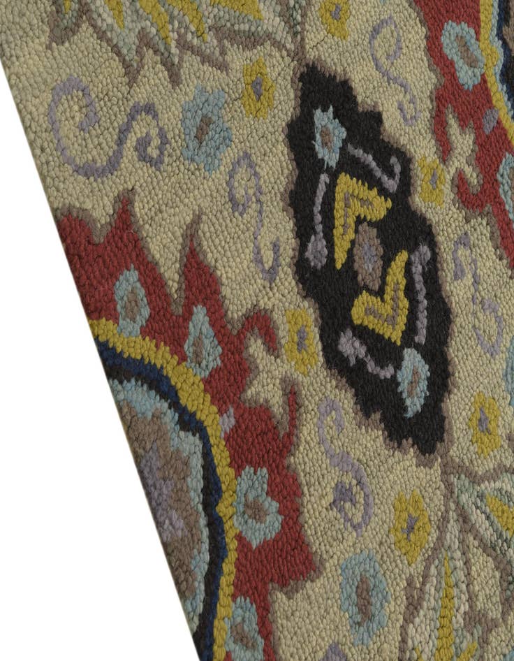 Detail image of  5' x 7' 10 Agra Wool Rug