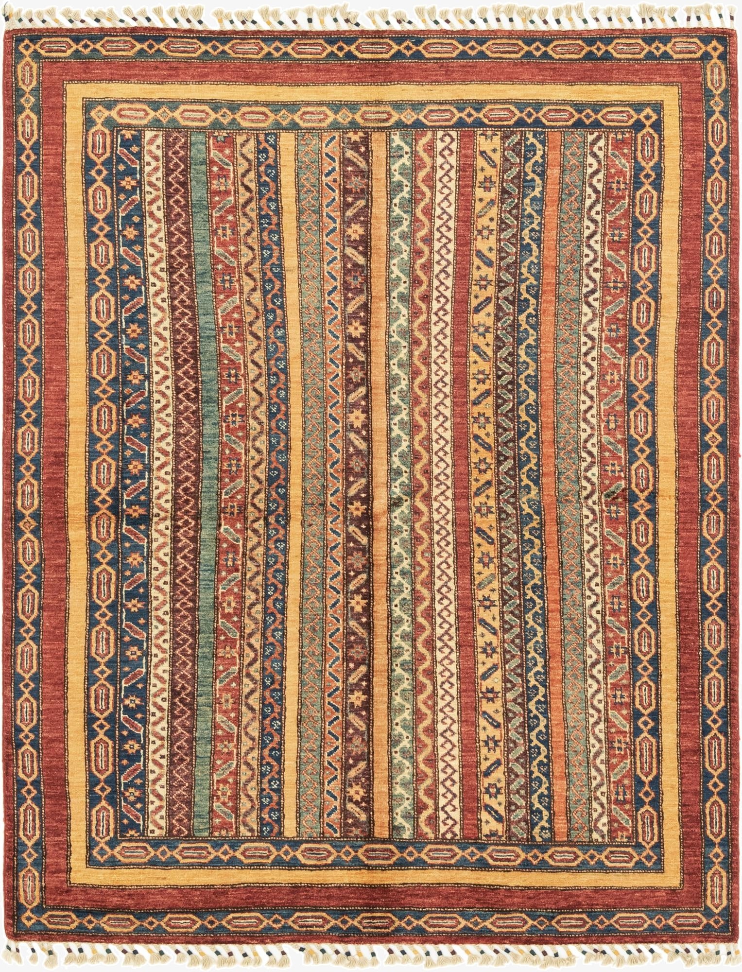  4' 9 x 6' 4  Hand Knotted Ariana Ziegler Rug