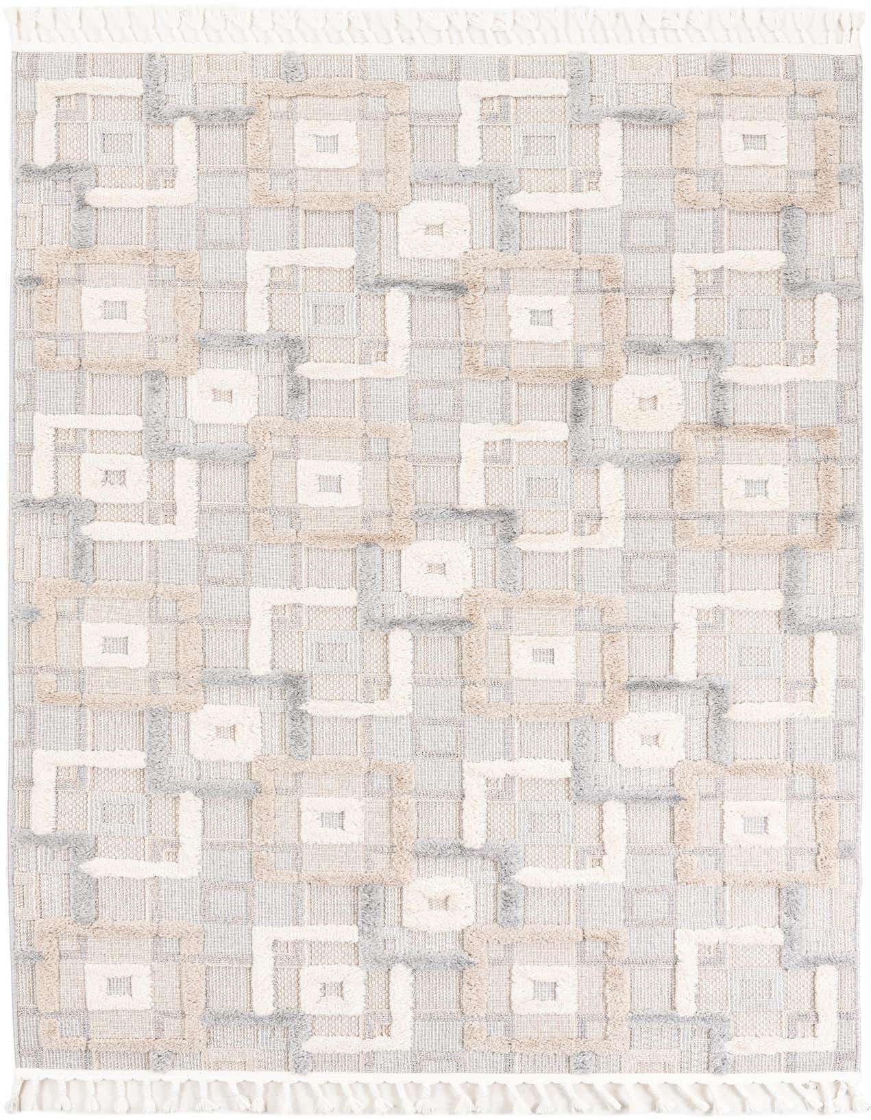 A 5x8 rectangular Arlo rug featuring a modern geometric pattern in multi-colored tones with a medium pile.