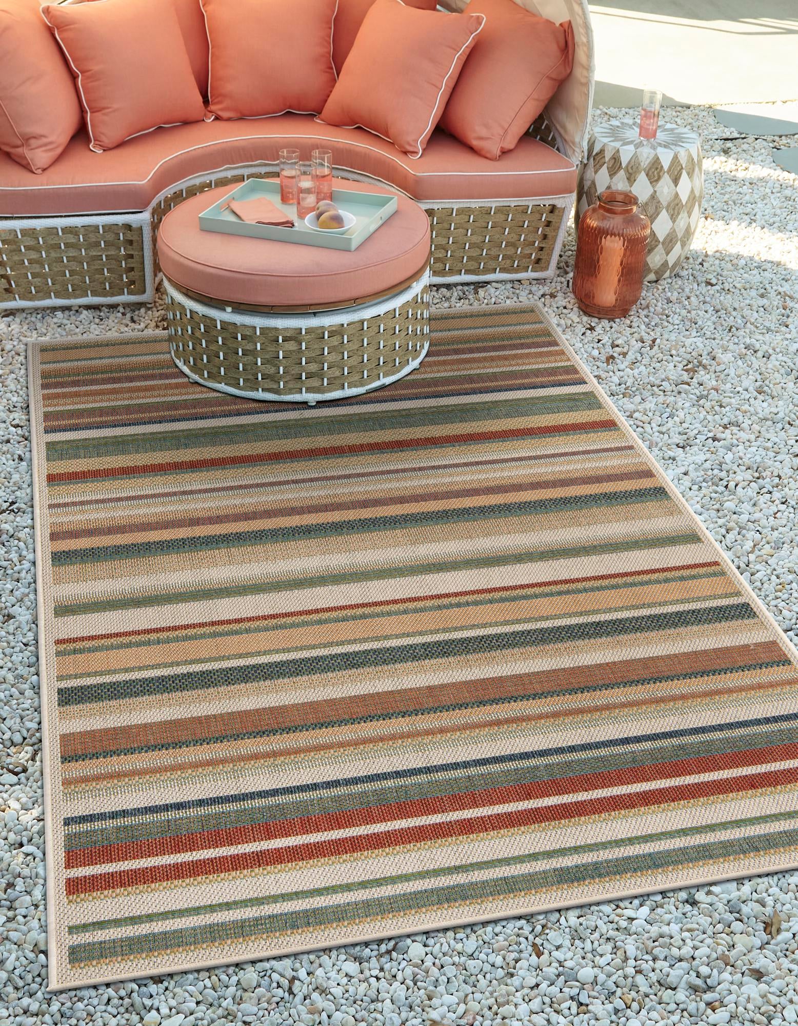 Multicolor 9' 2 x 12' 2 Baja Indoor / Outdoor Rug | Rugs.com