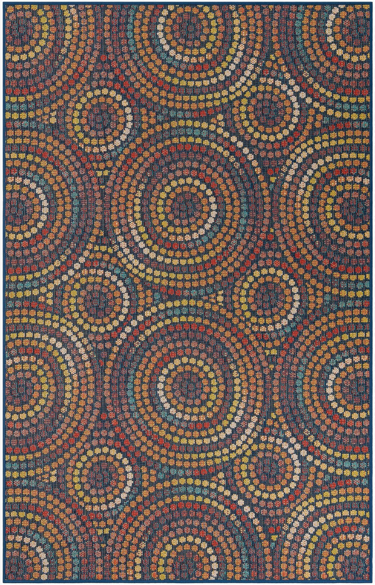  5' 3 x 8'  Washable Baja Indoor / Outdoor Rug