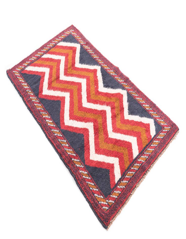 Detail image of  2' 9 x 4' 8  Hand Knotted Balouch Persian Wool Rug