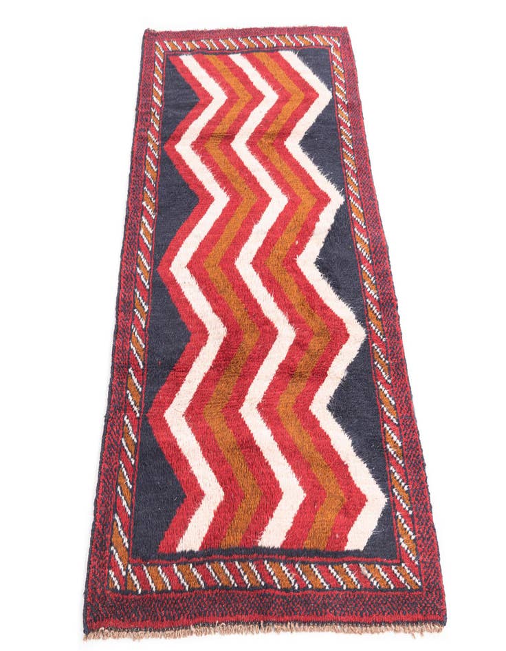 Detail image of  2' 9 x 4' 8  Hand Knotted Balouch Persian Wool Rug