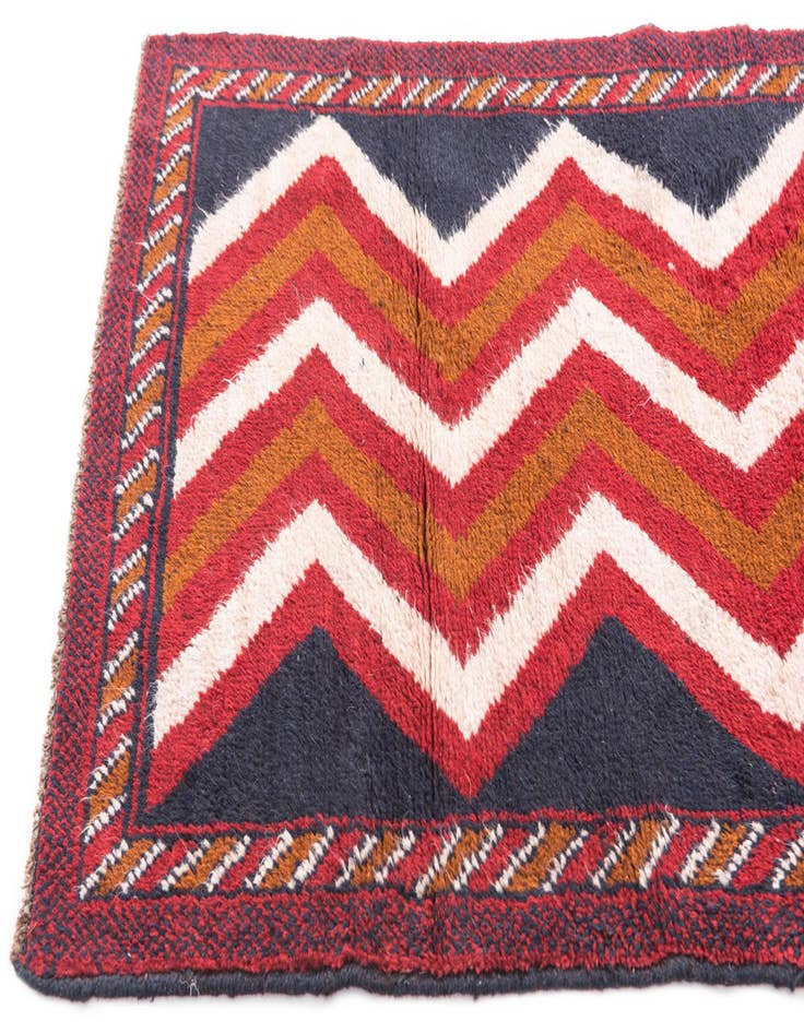 Detail image of  2' 9 x 4' 8  Hand Knotted Balouch Persian Wool Rug