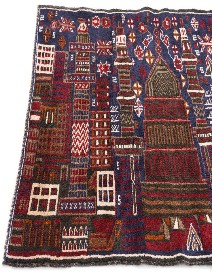 Detail image of 3' x 4' 5 Hand Knotted Balouch Persian Wool Rug