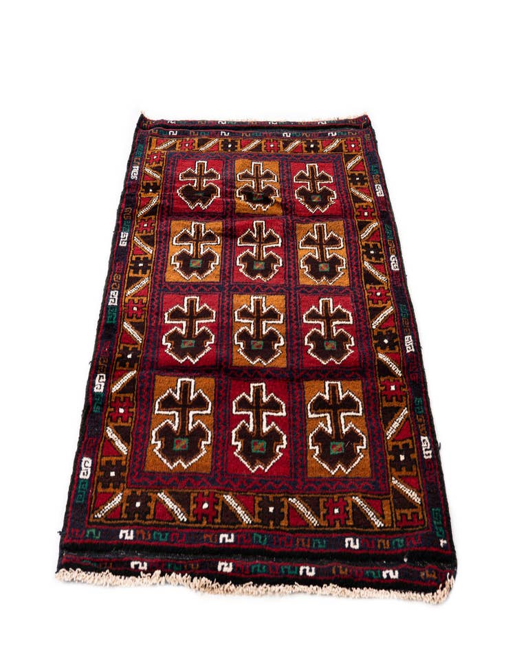 Detail image of  2' 11 x 4' 8  Hand Knotted Balouch Persian Wool Rug