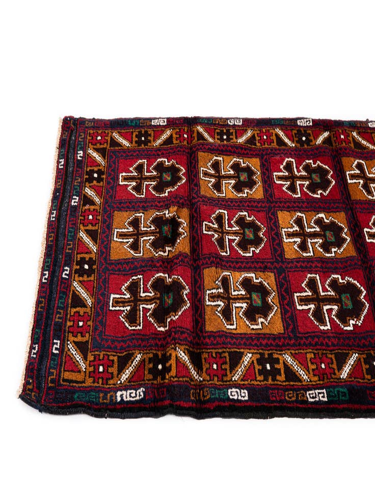 Detail image of  2' 11 x 4' 8  Hand Knotted Balouch Persian Wool Rug