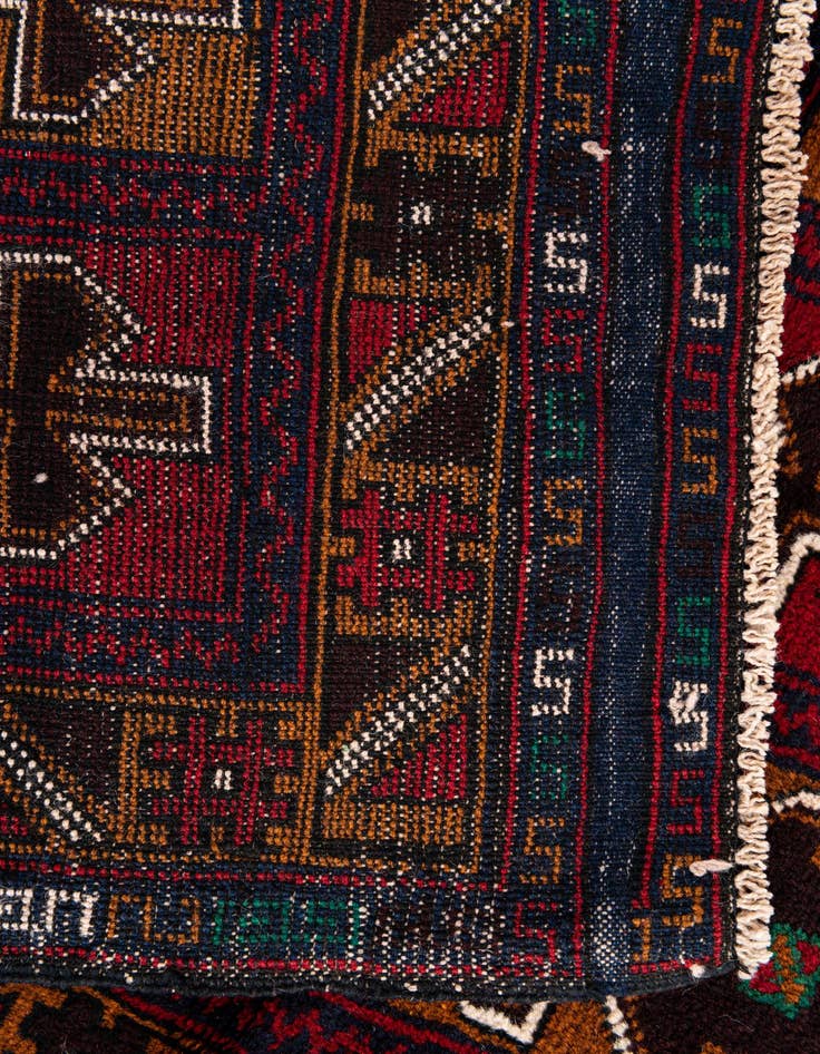 Detail image of  2' 11 x 4' 8  Hand Knotted Balouch Persian Wool Rug