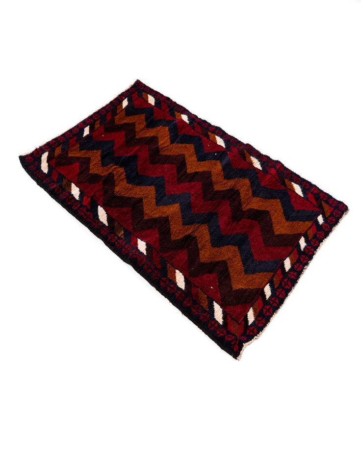 Detail image of  2' 10 x 4' 8  Hand Knotted Balouch Persian Wool Rug