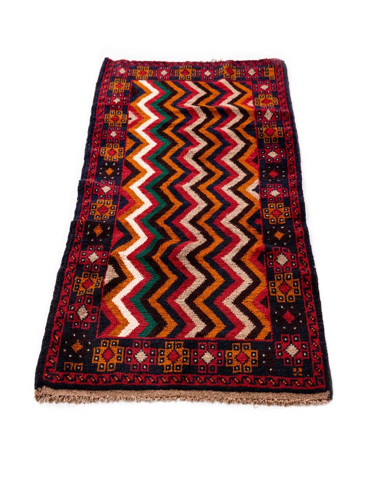 Detail image of 2' 9 x 4' 7 Hand Knotted Balouch Persian Wool Rug