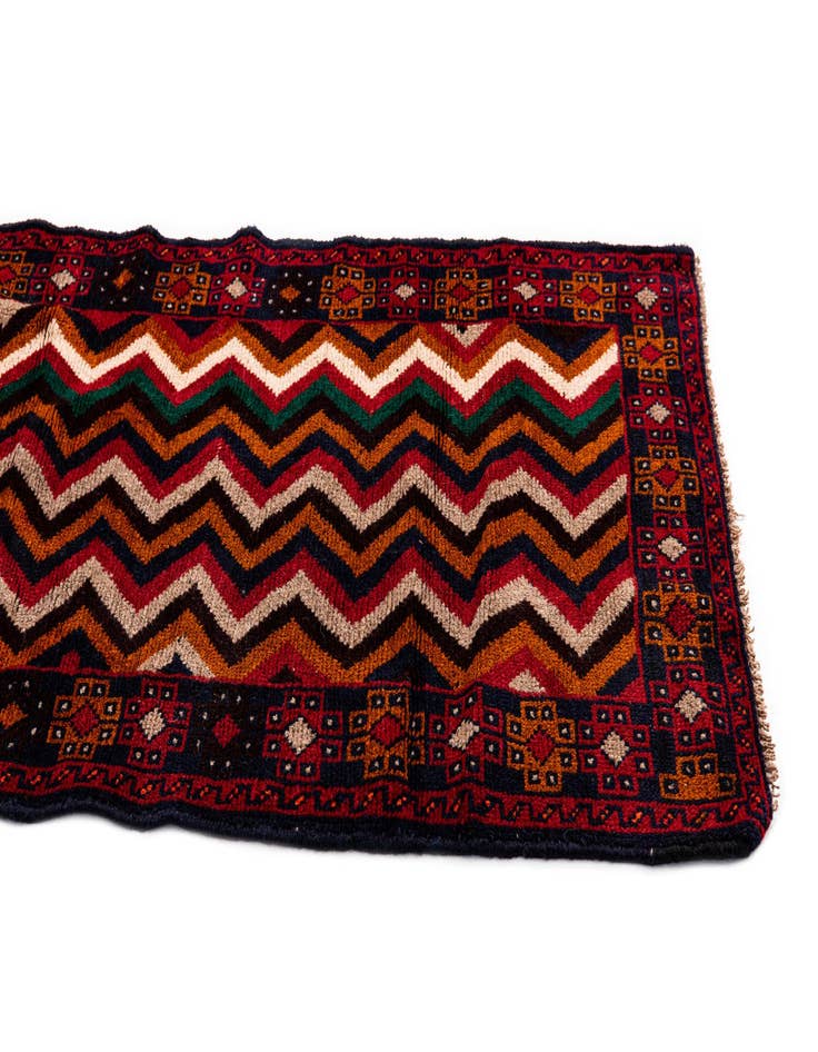 Detail image of 2' 9 x 4' 7 Hand Knotted Balouch Persian Wool Rug