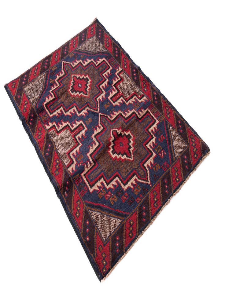 Detail image of  3' x 4' 5  Hand Knotted Balouch Persian Wool Rug