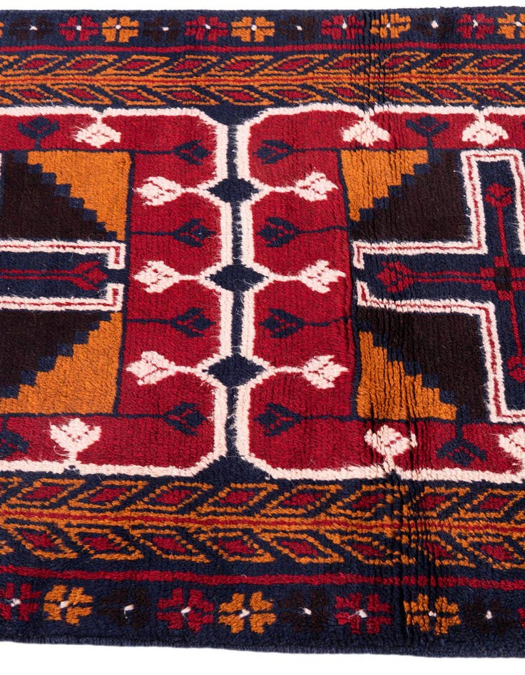 Detail image of  2' 10 x 4' 9  Hand Knotted Balouch Persian Wool Rug