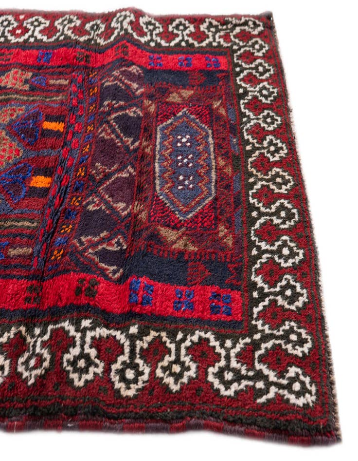 Detail image of  2' 10 x 4' 7  Hand Knotted Balouch Persian Wool Rug