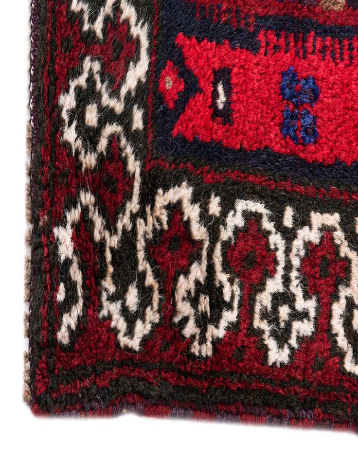 Detail image of  2' 10 x 4' 7  Hand Knotted Balouch Persian Wool Rug