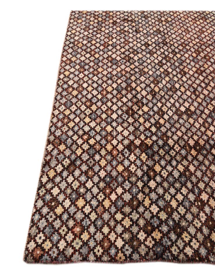 Detail image of  6' 6 x 10'  Hand Knotted Balouch Wool Rug