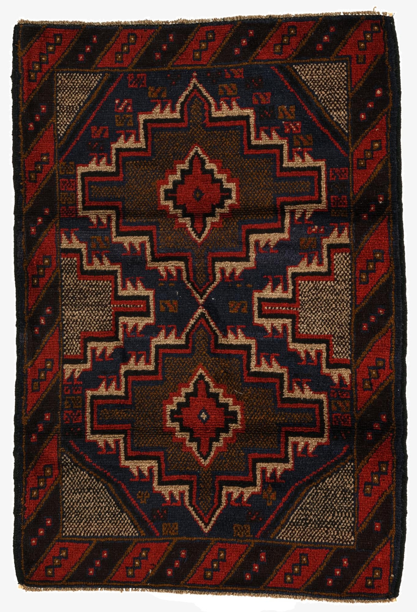  3' x 4' 5  Hand Knotted Balouch Persian Wool Rug