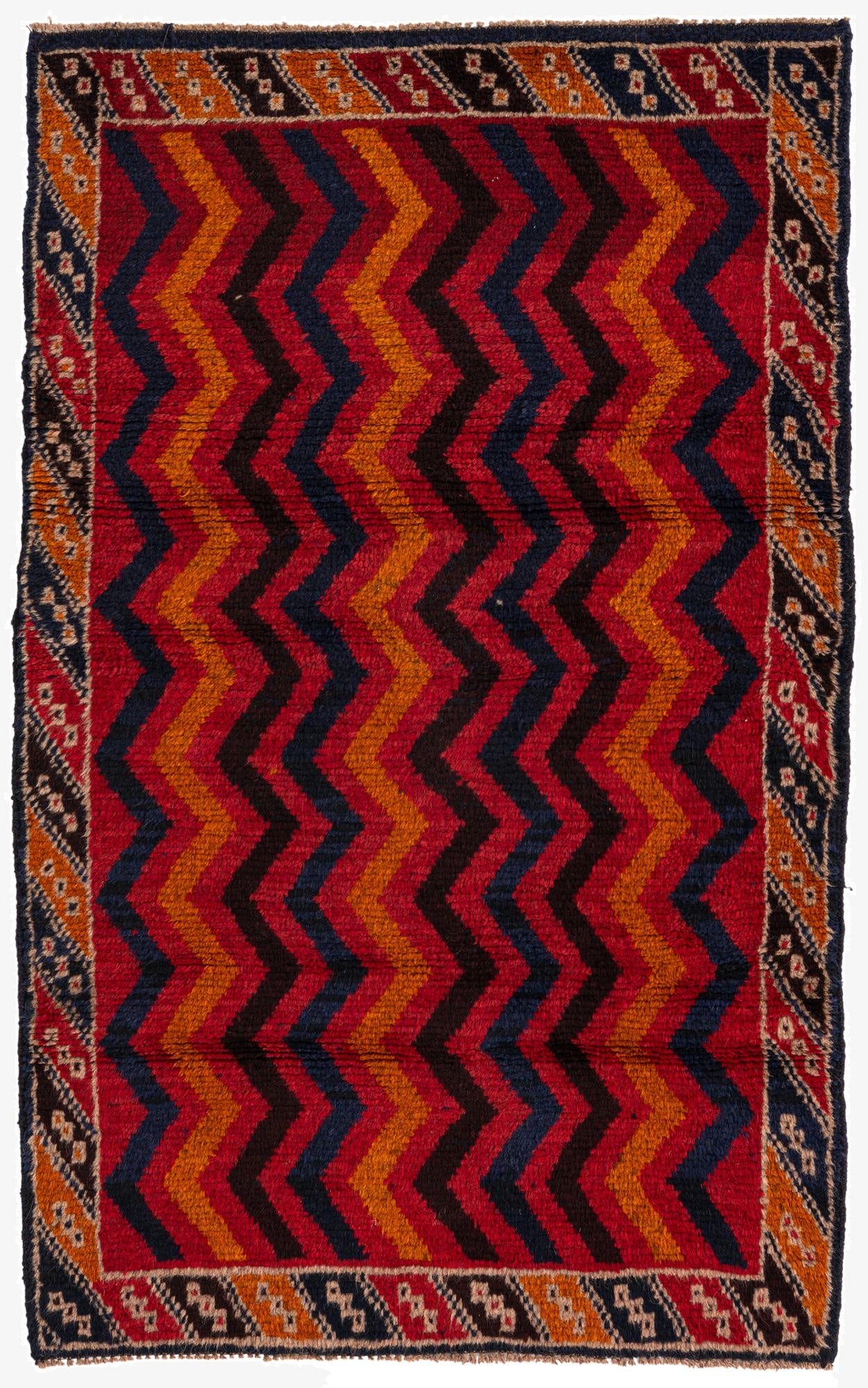  3' x 4' 9  Hand Knotted Balouch Persian Wool Rug