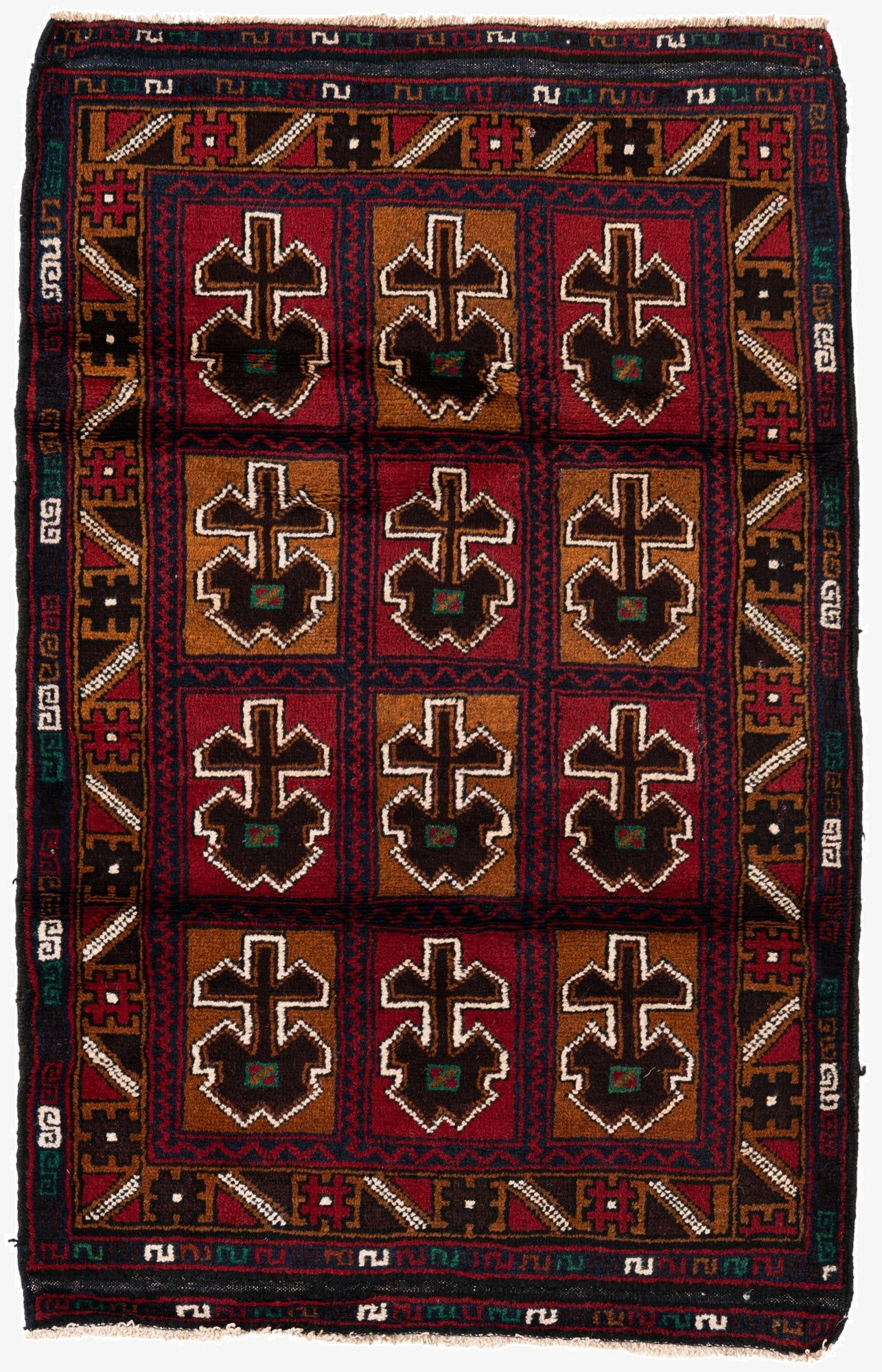  2' 11 x 4' 8  Hand Knotted Balouch Persian Wool Rug